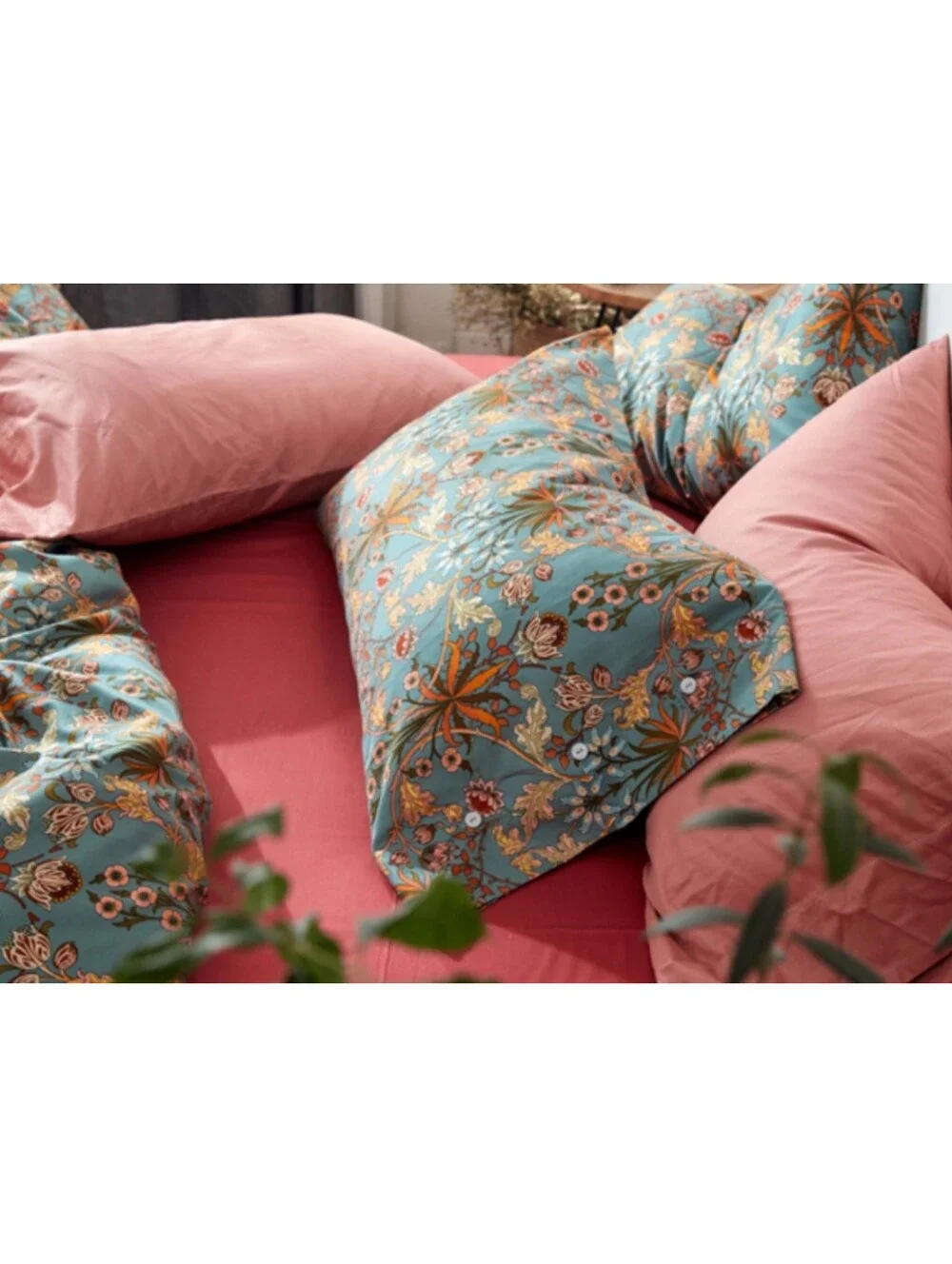 VougeMarket NWT 3pc Twin XL Duvet Cover & Pillow Case Set In Boho Floral Teal